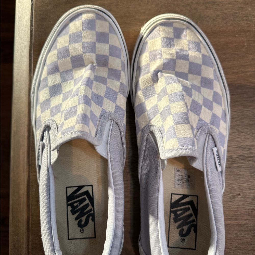 Vans Women's Checkered Slip-On Sneakers - Gray and White